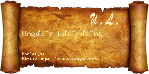 Ungár Lóránt névjegykártya
