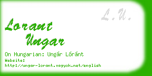 lorant ungar business card